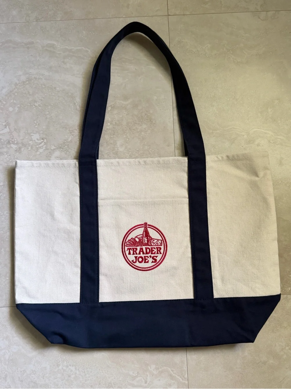Trader Joe’s Reusable Canvas Eco Tote Heavy Duty Grocery Beach Bag